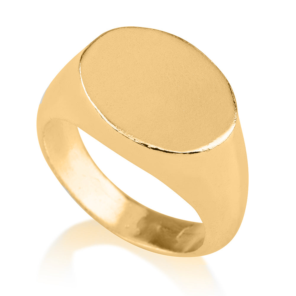 טבעת נישואין חותם קלאסית פינקי | זהב לבן 