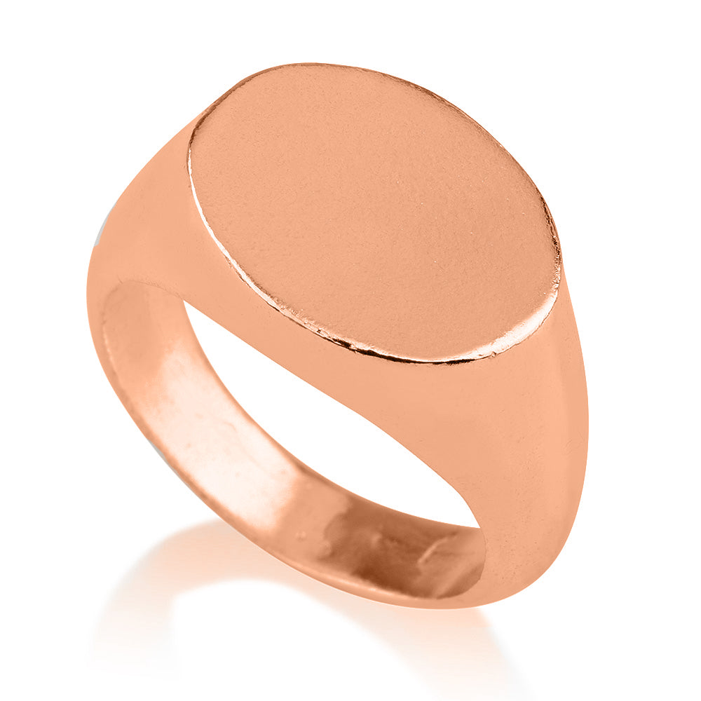 טבעת נישואין חותם קלאסית פינקי | זהב לבן 
