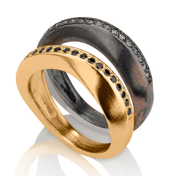 טבעת אינסוף| זהב אדום משובצת יהלום