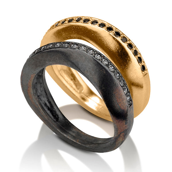 טבעת אינסוף| זהב אדום משובצת יהלום