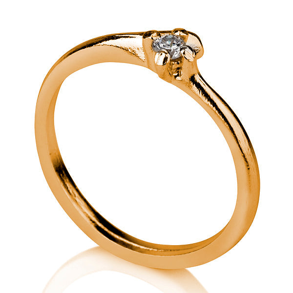 טבעת טויסט |  זהב משובצת יהלום