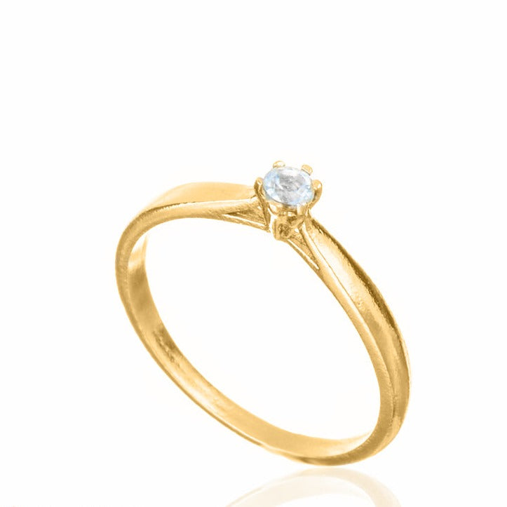 טבעת סוליטר SIX | זהב משובצת יהלום