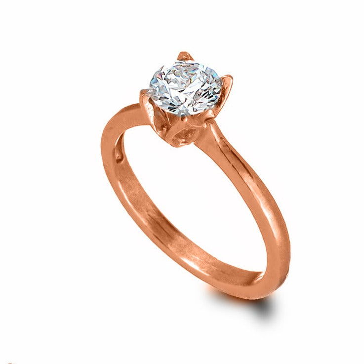 טבעת סוליטר ONE | זהב משובצת יהלום
