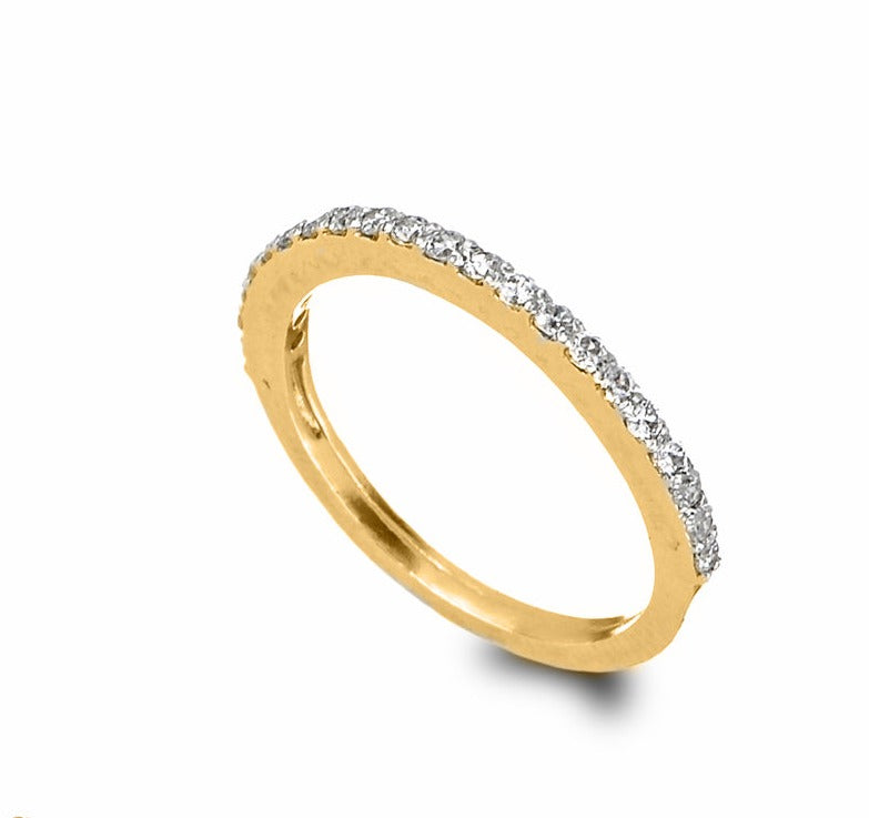 טבעת טניס דקה | זהב אדום משובצת יהלום