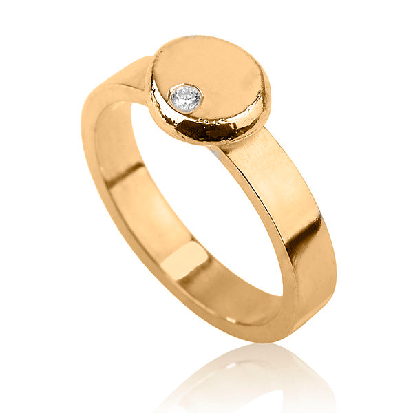 טבעת נקודה  | זהב לבן משובצת יהלום