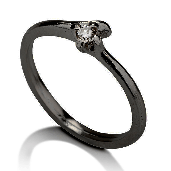 טבעת טויסט |  זהב לבן משובצת יהלום
