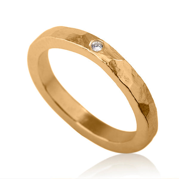 טבעת יוניסקס | זהב אדום משובצת יהלום