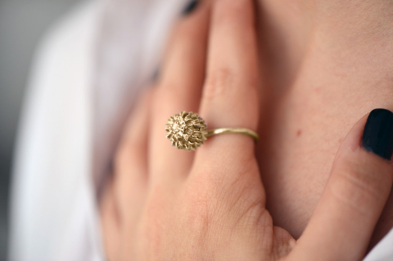 טבעת קזוארינה | זהב לבן 14 קרט