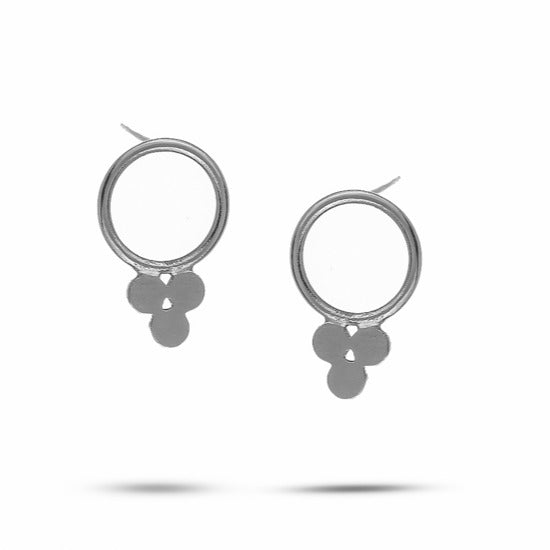 עגילים צמודים פלוס | כסף 925 מושחר