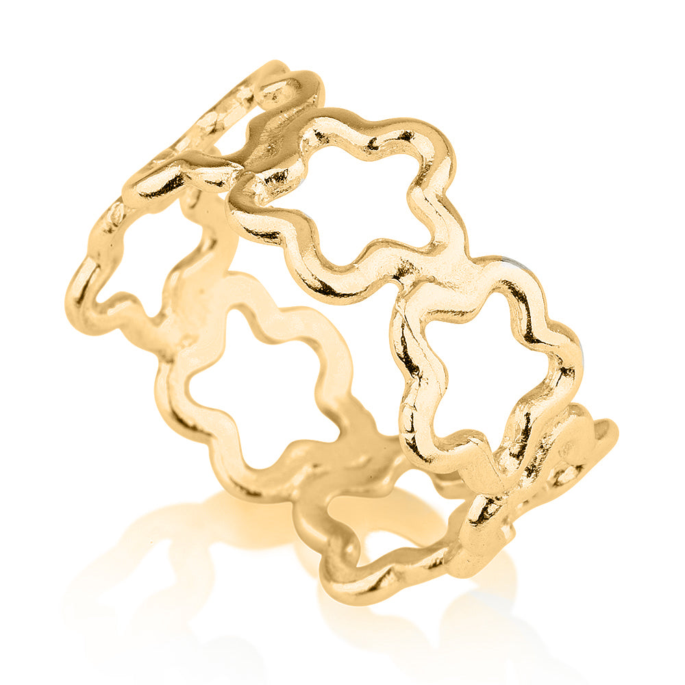 טבעת כוכבים | זהב צהוב 14 קרט
