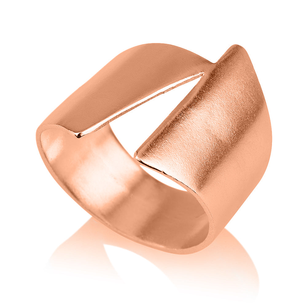 טבעת משולשים גאומטרית | זהב