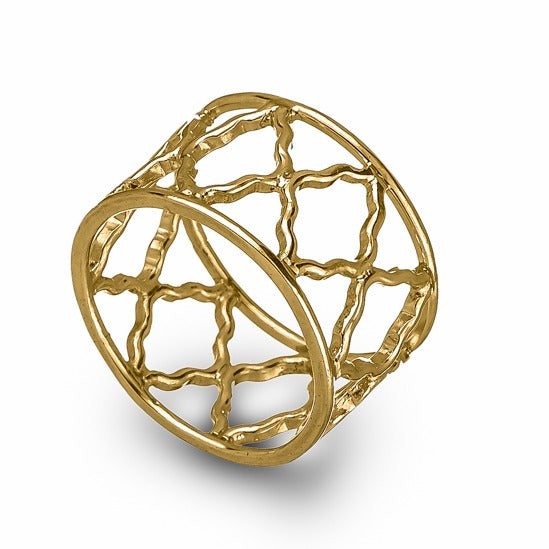 טבעת סורג ארץ ישראלי | זהב צהוב 14 קרט