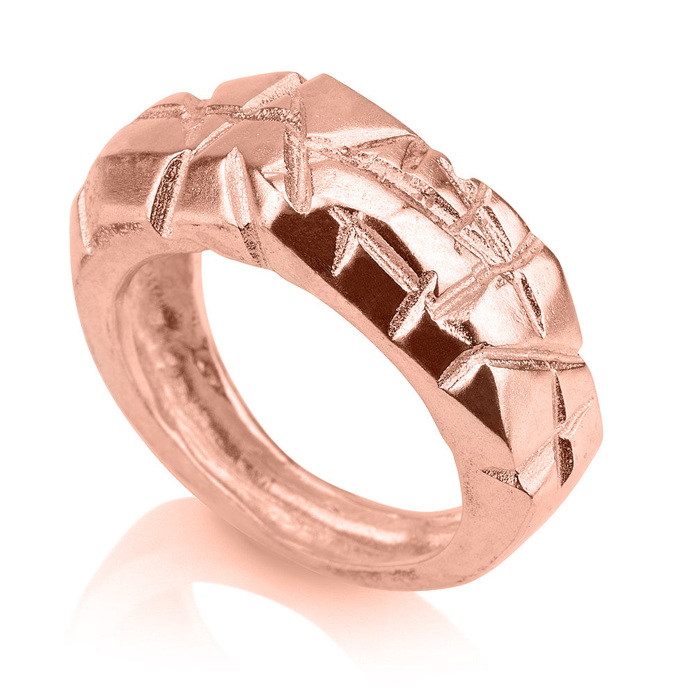 טבעת אסימטרי שברים | זהב צהוב 14 קרט