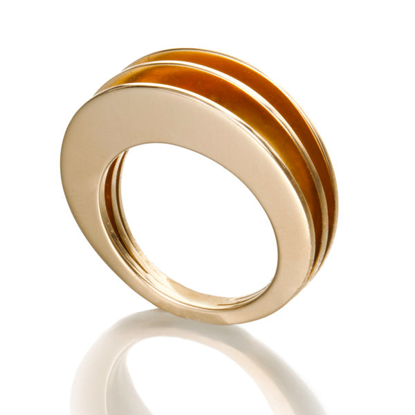 טבעת מניפה | זהב אדום 14 קרט