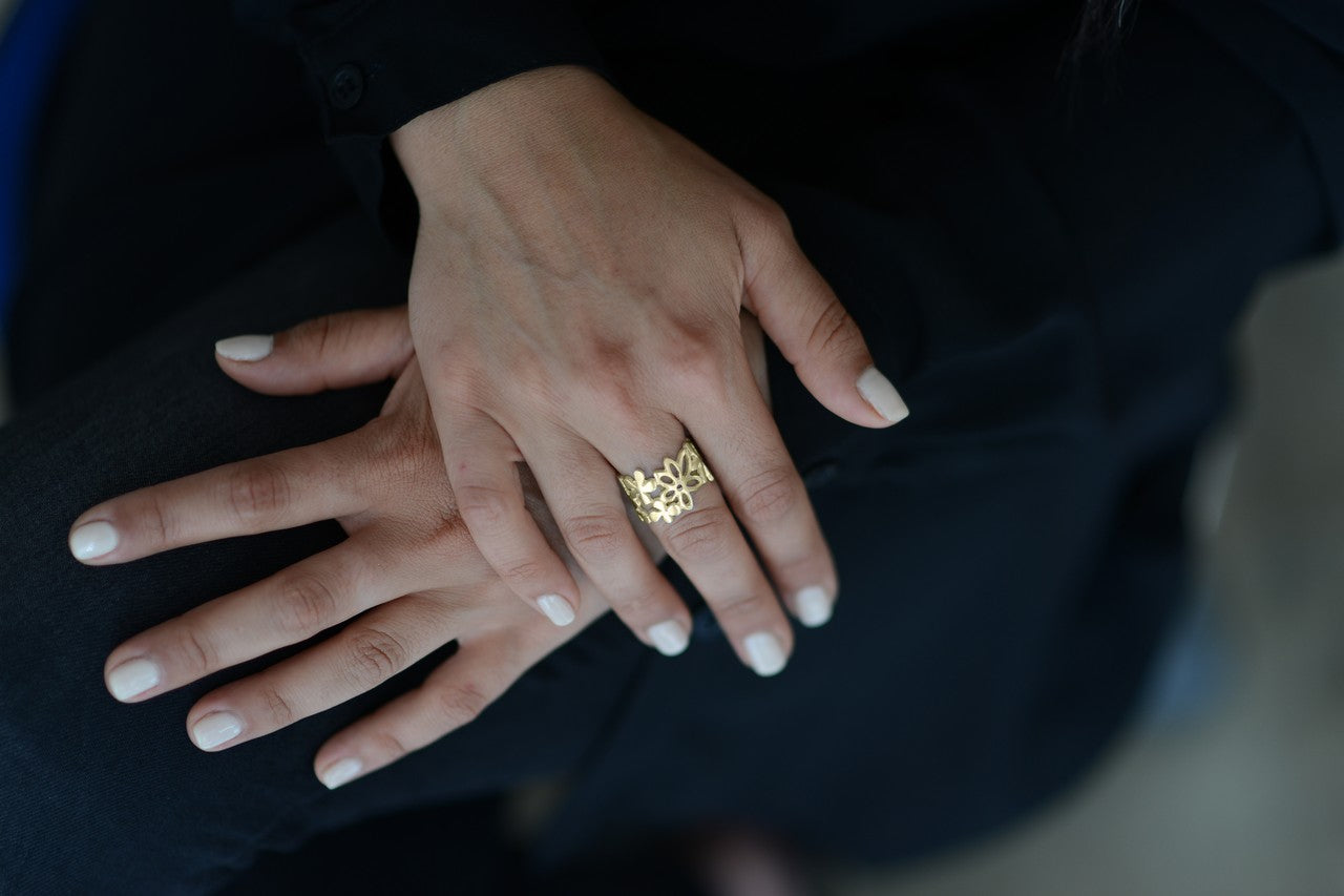 14K טבעת כרמית | זהב